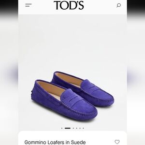 Tod's Purple Suede Gommino Loafers